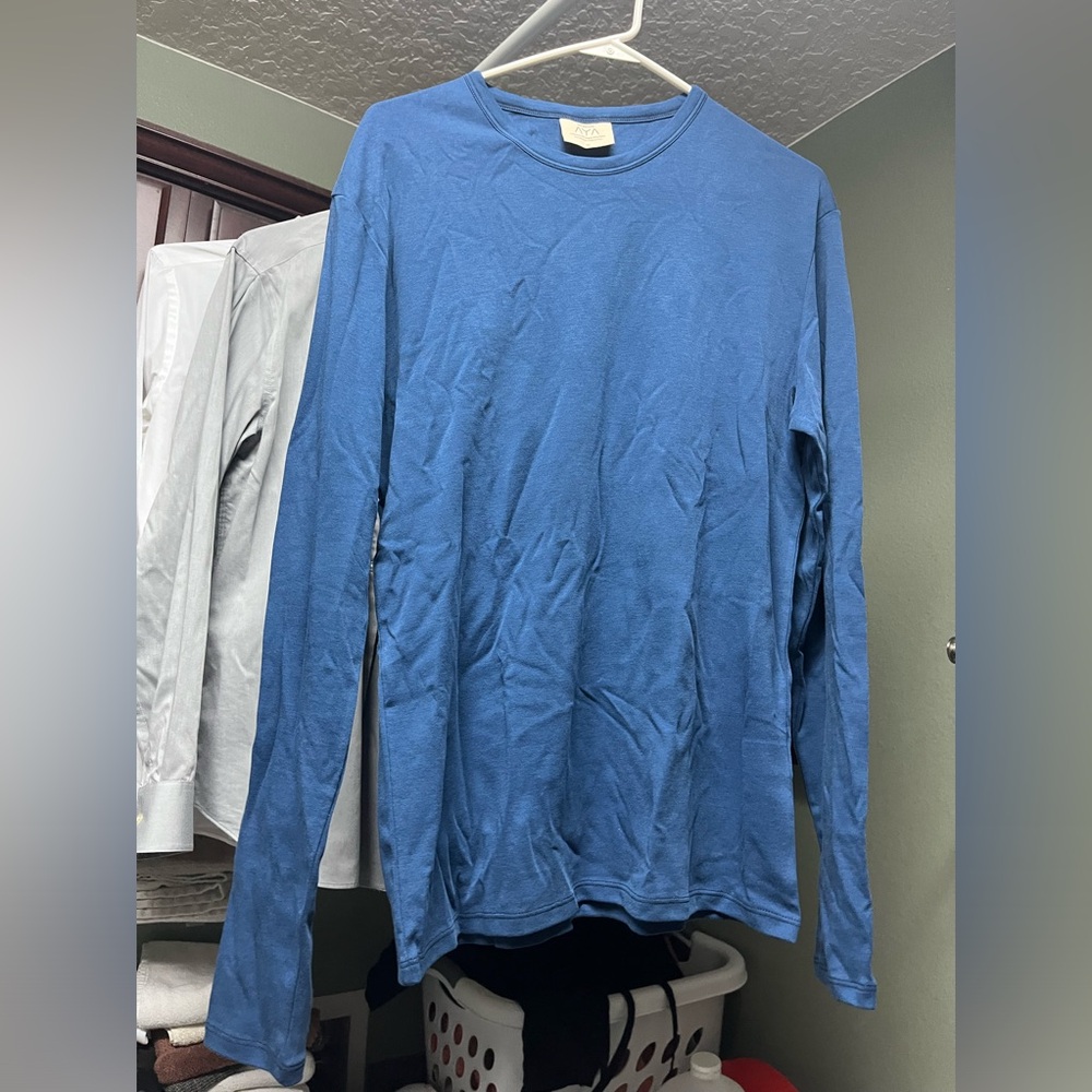 AYA deep blue long sleeve polo